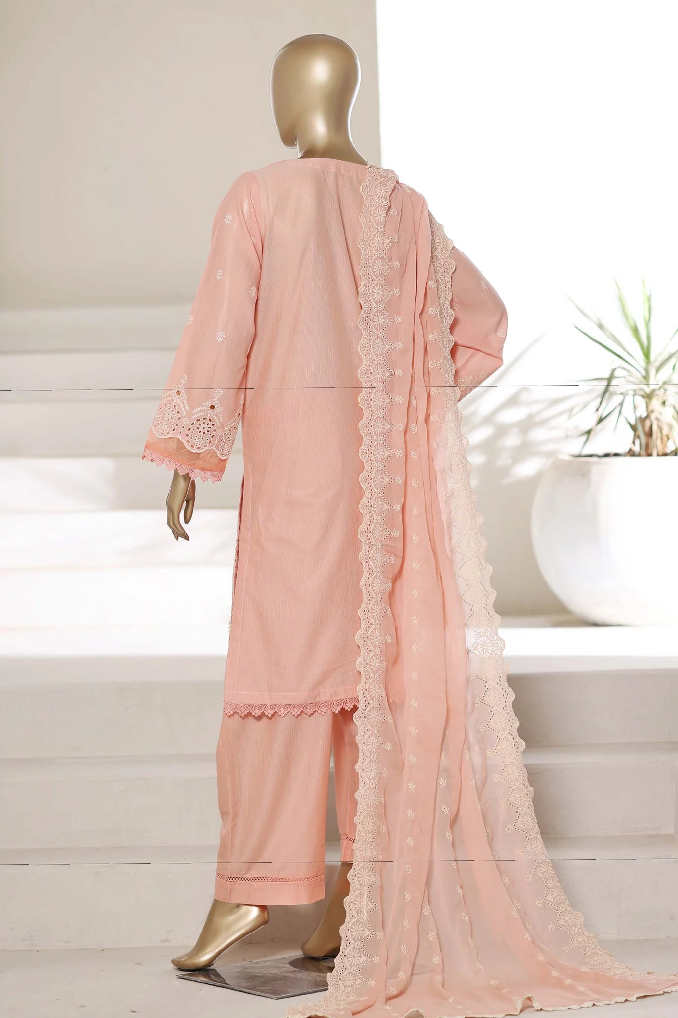 Sada Bahar | Stitch 3 Pc Chikankari Suit featuring 3D laser cut work