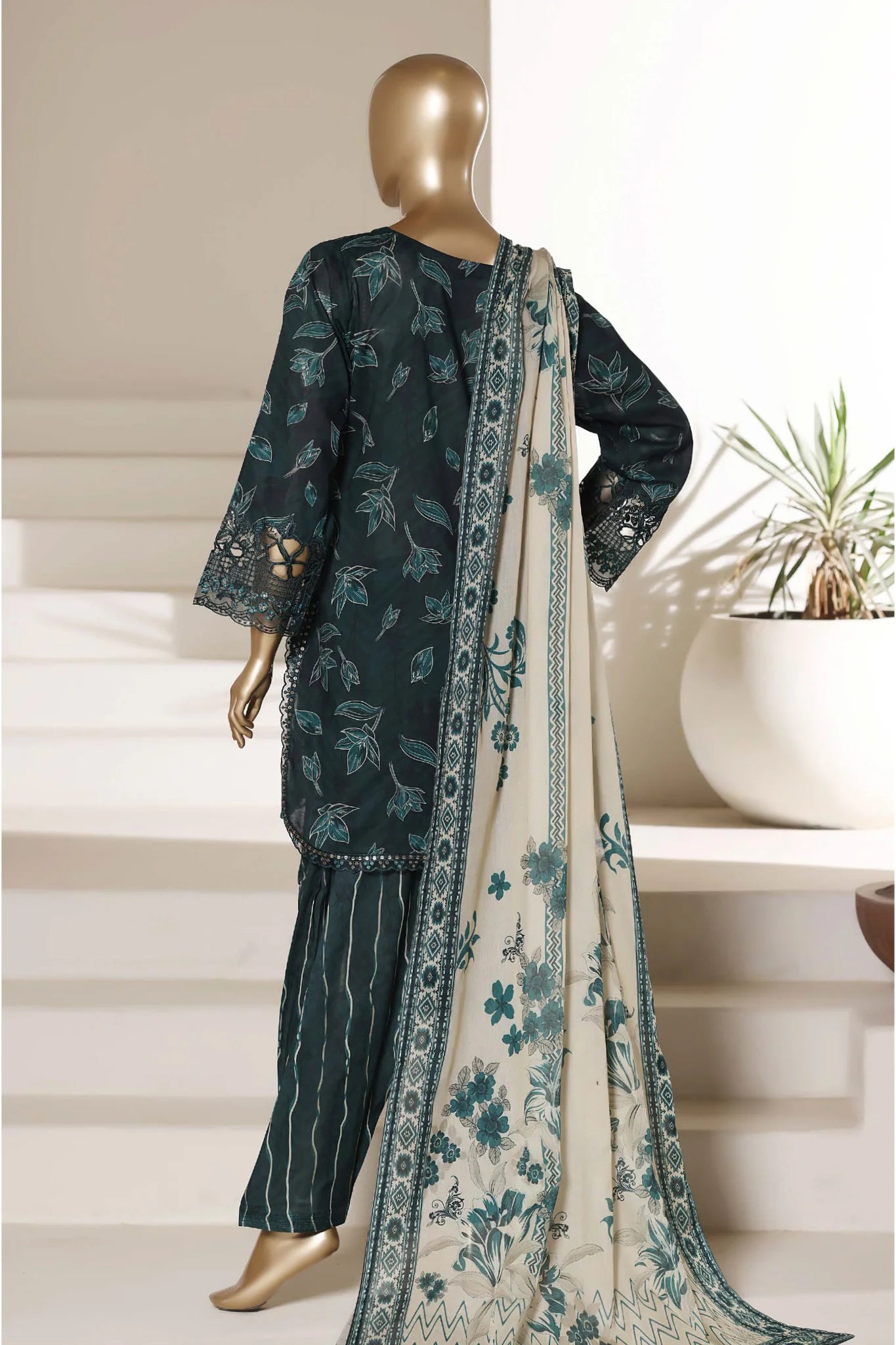 Sada Bahar Stitched Embroidered Lawn Suit With Farshi Shalwar – Summer Collection