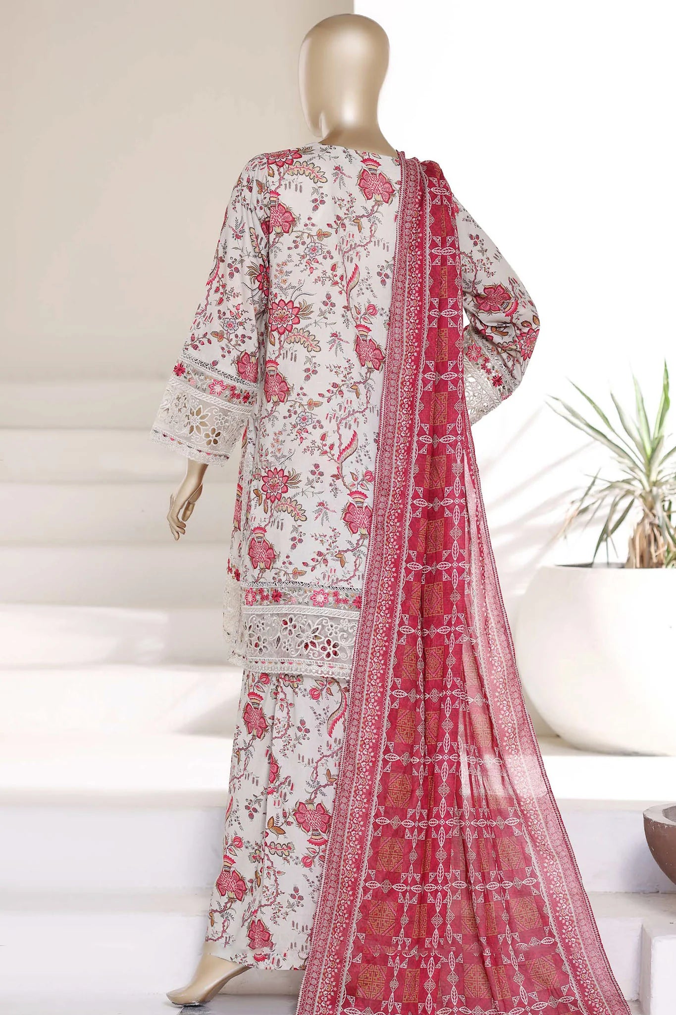 Malika by Sada Bahar | Stitch 3 Pc Embroidered Lawn with Plazo Collection