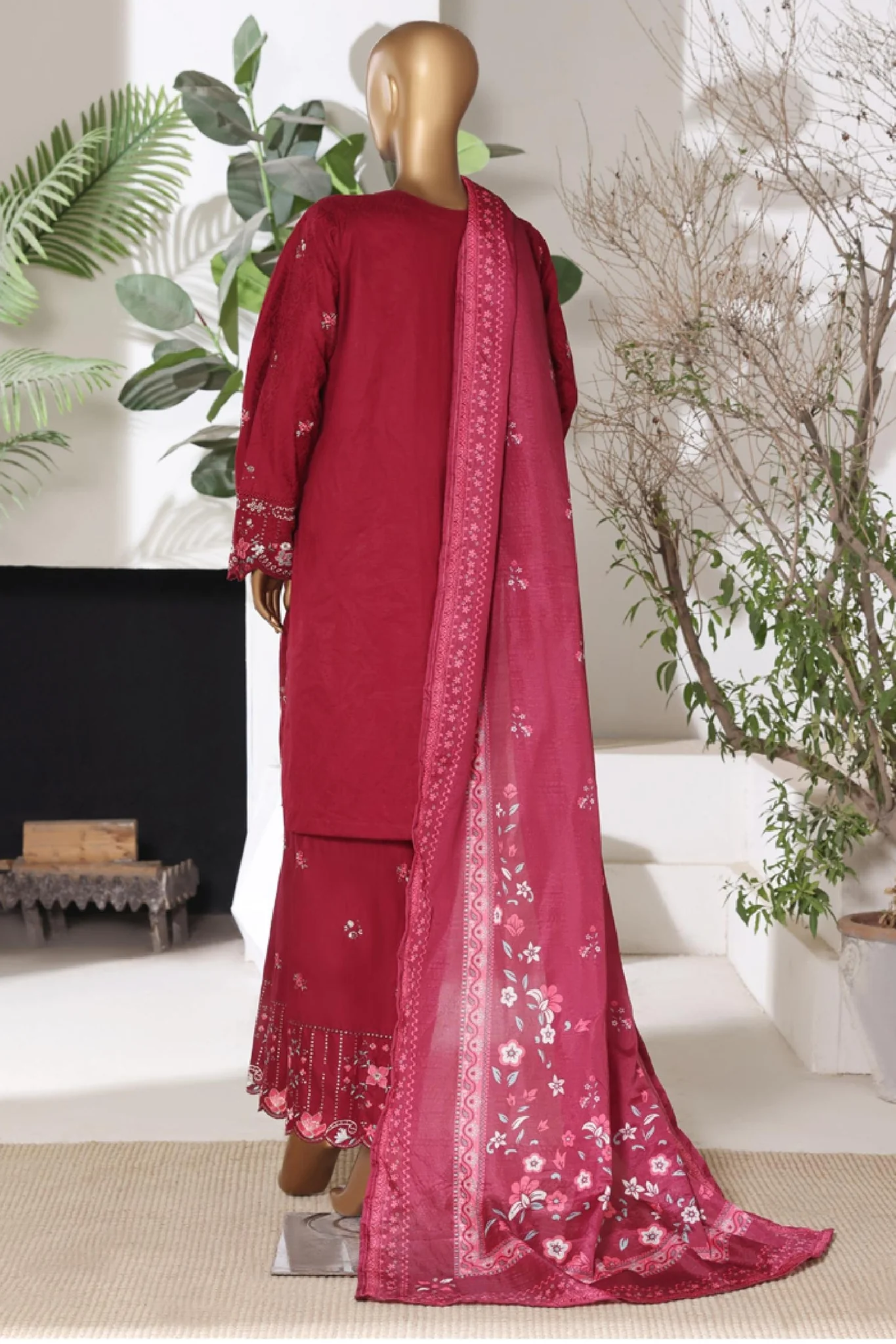 BIN SAEED | Stitched 3pc Embroidered Jacquard Lawn