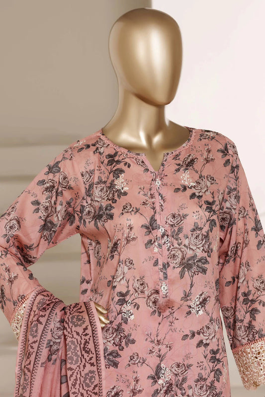 Sada Bahar | Stitched 3 Piece Festive Embroidered Lawn With Printed Dupatta