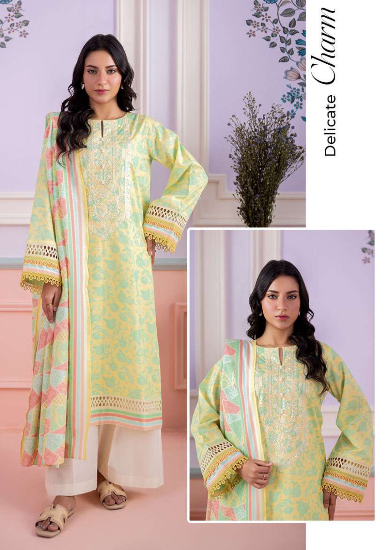 Zullbery | Unstitched Digital Printed Embroidered 2 Piece Lawn Collection