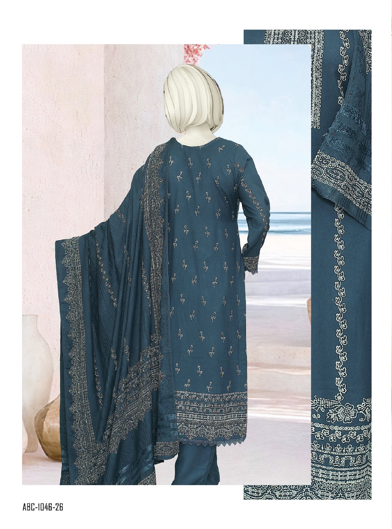 Mahnoor by ABC Fabric | Unstitch 3 Pc Printed Fabric Collection