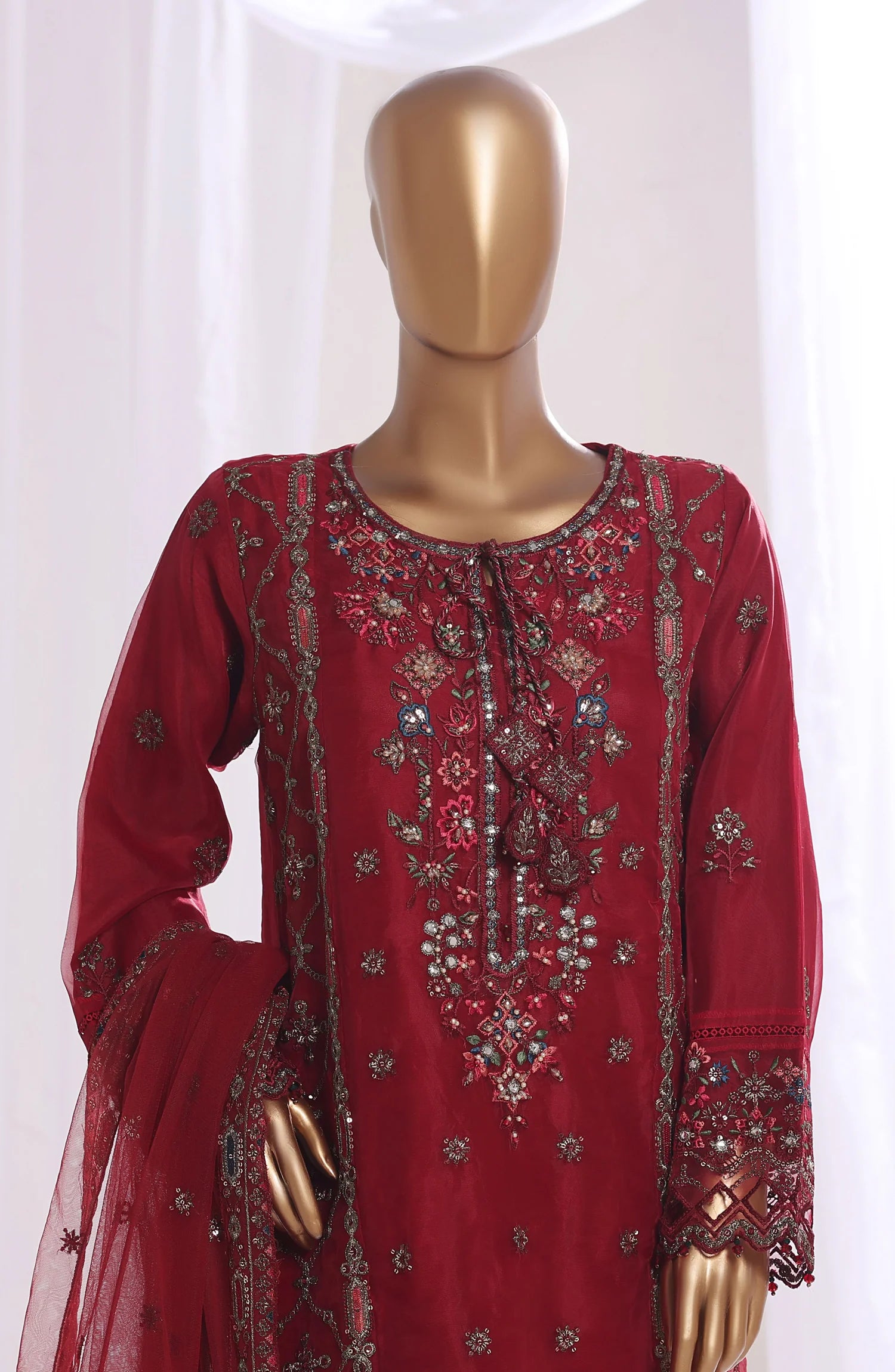 Mahpara by Sadabahar Embroidered Organza Stitched 3 Piece Suit - B-22 - SBD25MHPFV16 - Brown - Formal Collection main image 0