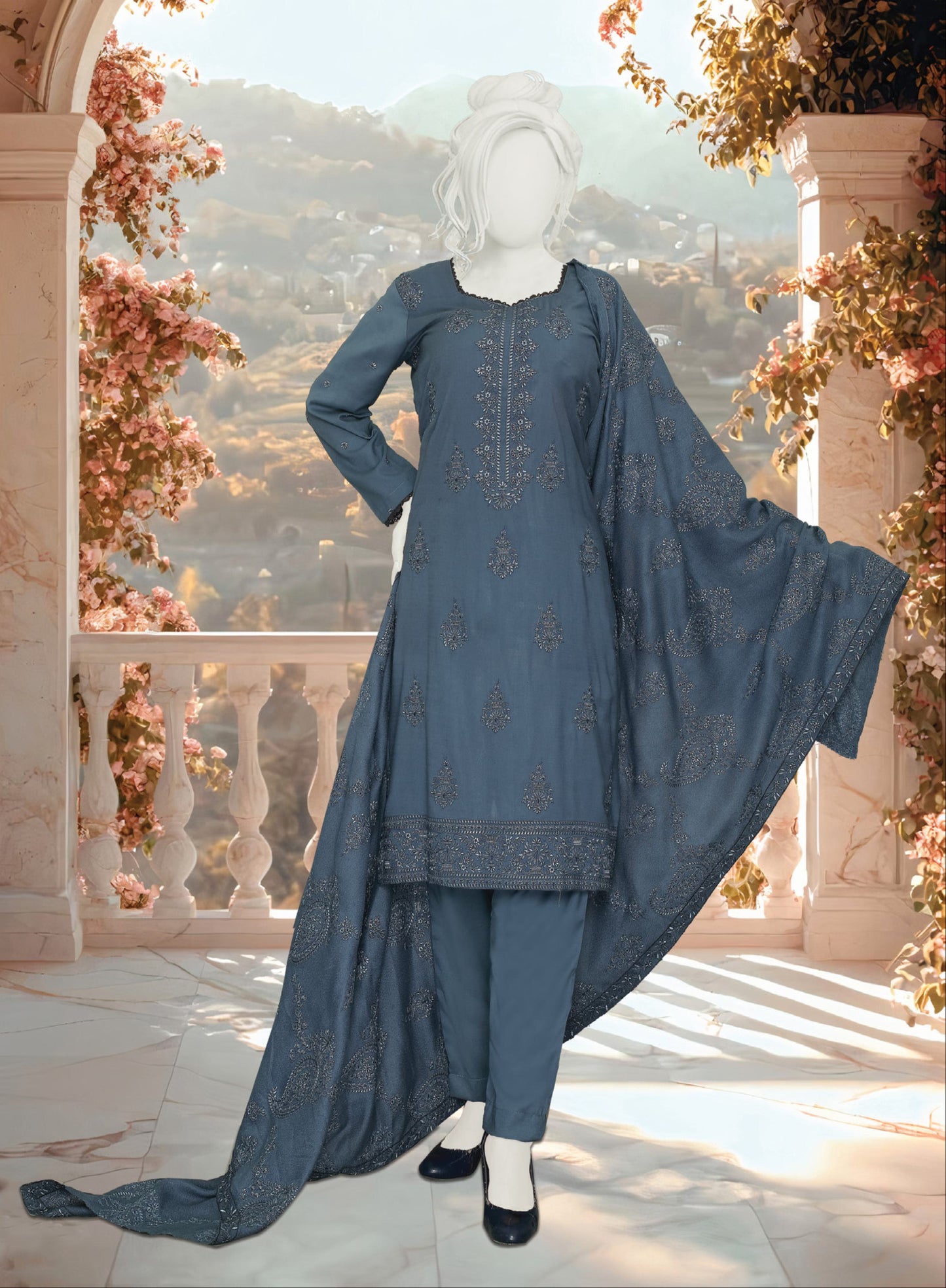 ABC Fabrics by Parisa – Embroidered Winter Slub Collection | Luxury Unstitched Winter Suits for Women