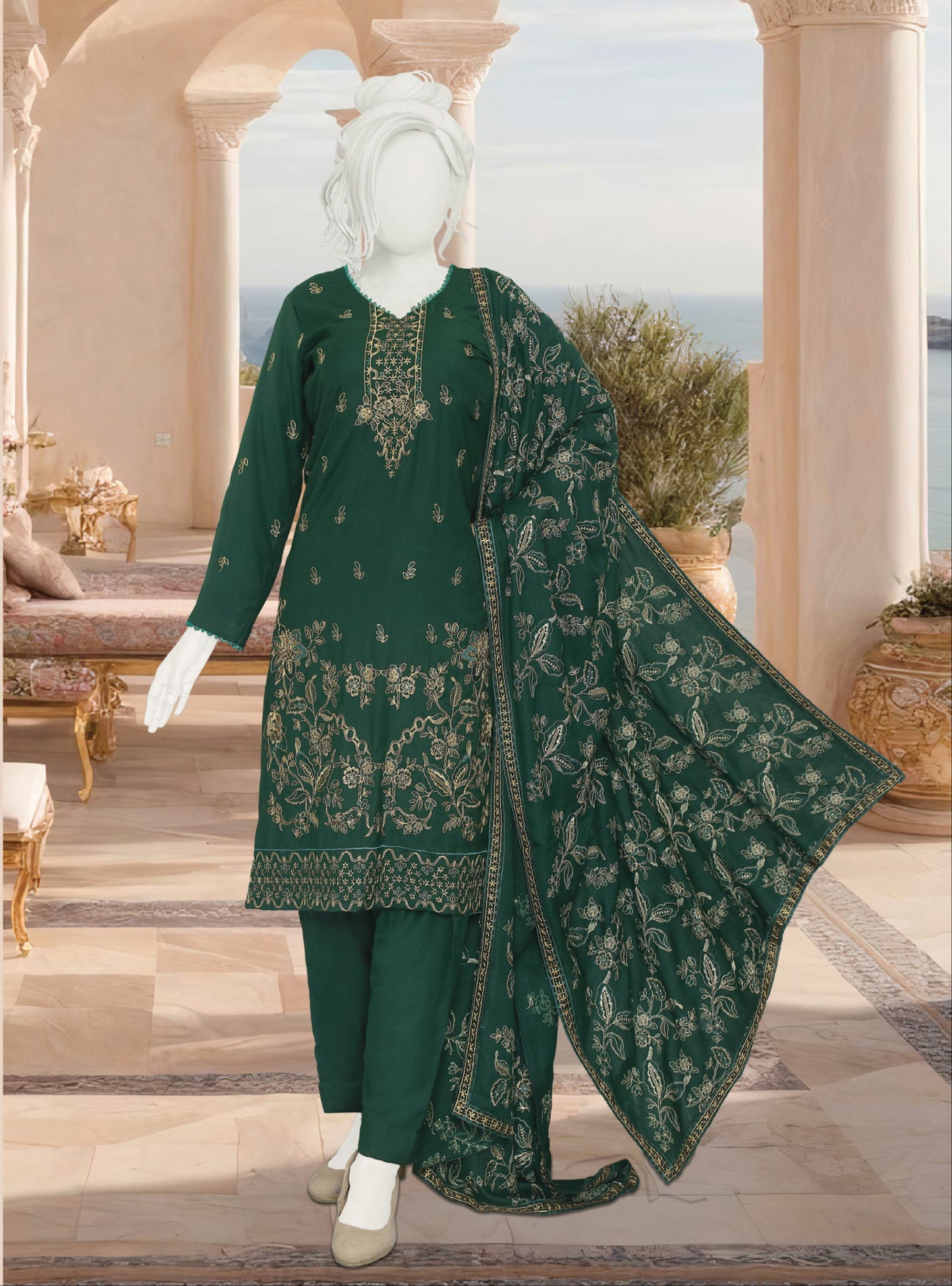 ABC Fabrics by Parisa – Embroidered Winter Slub Collection | Luxury Unstitched Winter Suits for Women