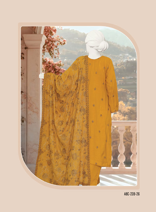 ABC Fabrics by Parisa – Embroidered Winter Slub Collection | Luxury Unstitched Winter Suits for Women