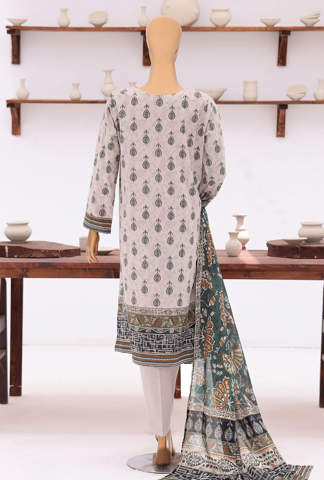 HZ | Platinum Jaipuri Unstitched 3 Piece Digital Printed Lawn