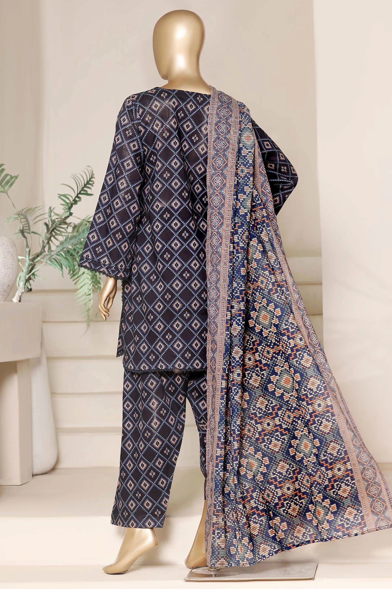 Sada Bahar | Stitch 3 PC Printed Lawn with Farshi Shalwar