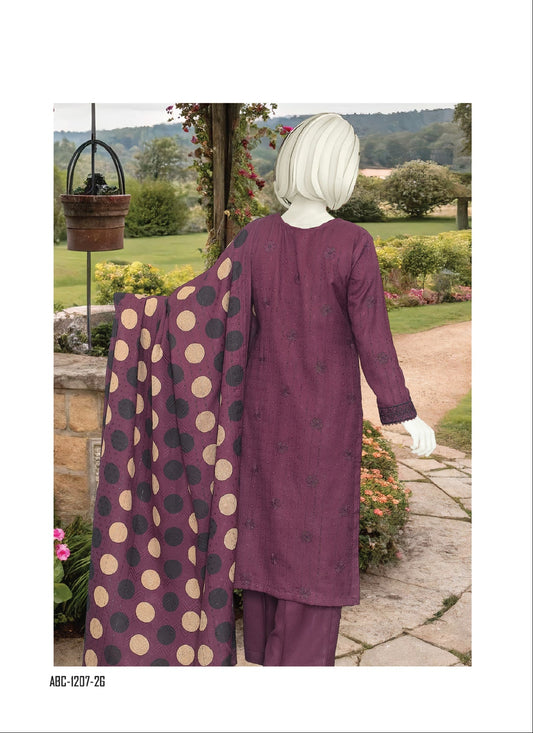 Silsilay By ABC | Unstitched 3 Pc Embroidered Winter Collection