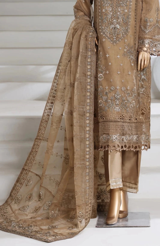 Sada Bahar | Stitch 3 Pc Luxury Embroidered Organza Collection - BarerahFabrics
