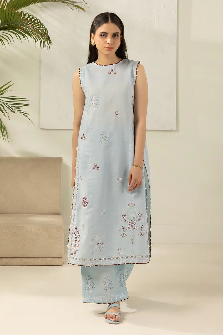 Zellbury | Unstitch 2 Pc Dyed Embroidered Cambric Collection - BarerahFabrics