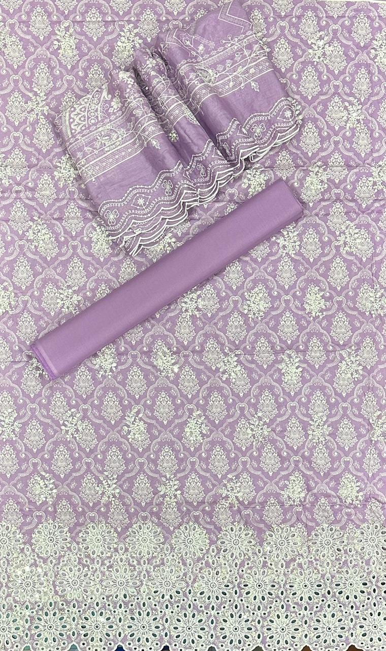 Bin Saeed | Unstitched 3-Piece Embroidered Cotton
