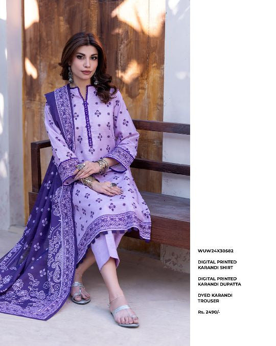 Zellbury | Unstitched 3 Piece Printed Karandi Collection