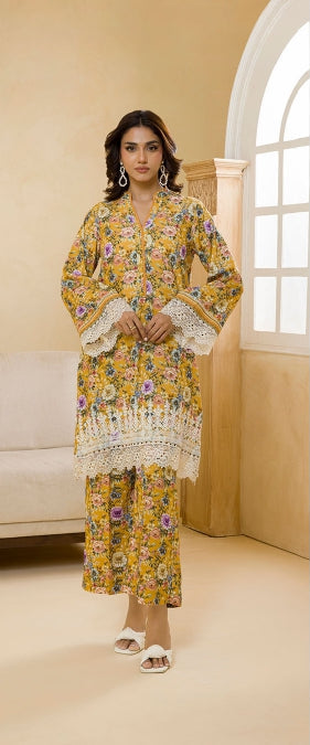Zellbury | Unstitched 2 Pc Digital Printed Embroidered Linen Collection