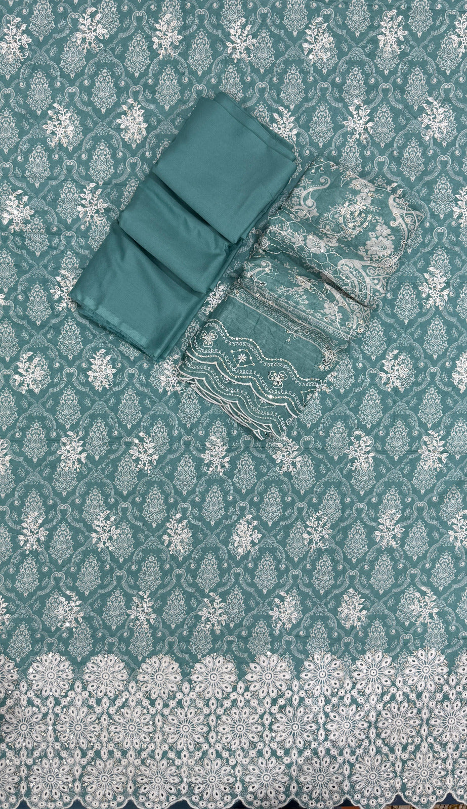 Bin Saeed | Unstitched 3 Pc Embroidered Cotton