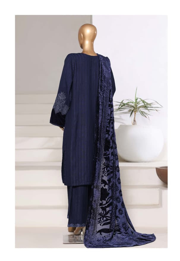 Sadabahar | Luxury Embroidered Dhanak Stitched 3 Pc with Palachi Shawl