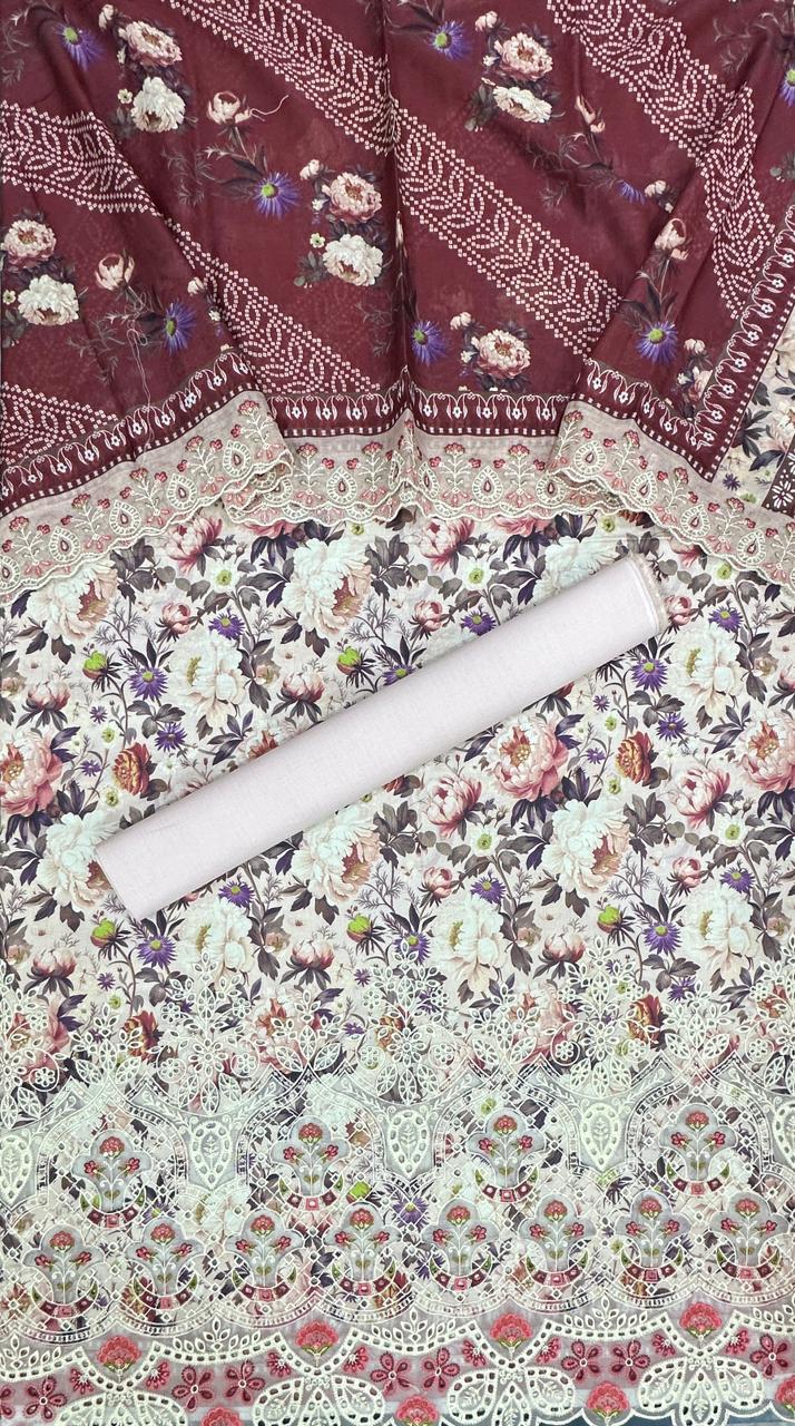 Riwayat | Unstitched 3 PC Embroidered Cotton Collection