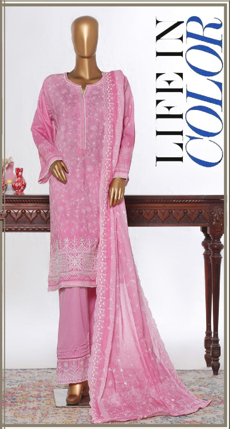 Bin Saeed | Stitch 3 PC White & White Embroidered Lawn Collection