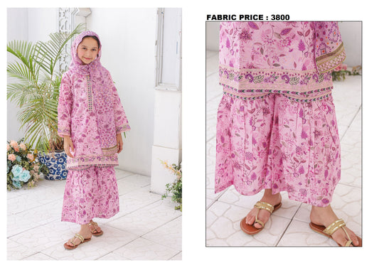 Guriya Suntex Kidz | Stitch 3 Pc Embroidered Lawn – Eid Signature Collection