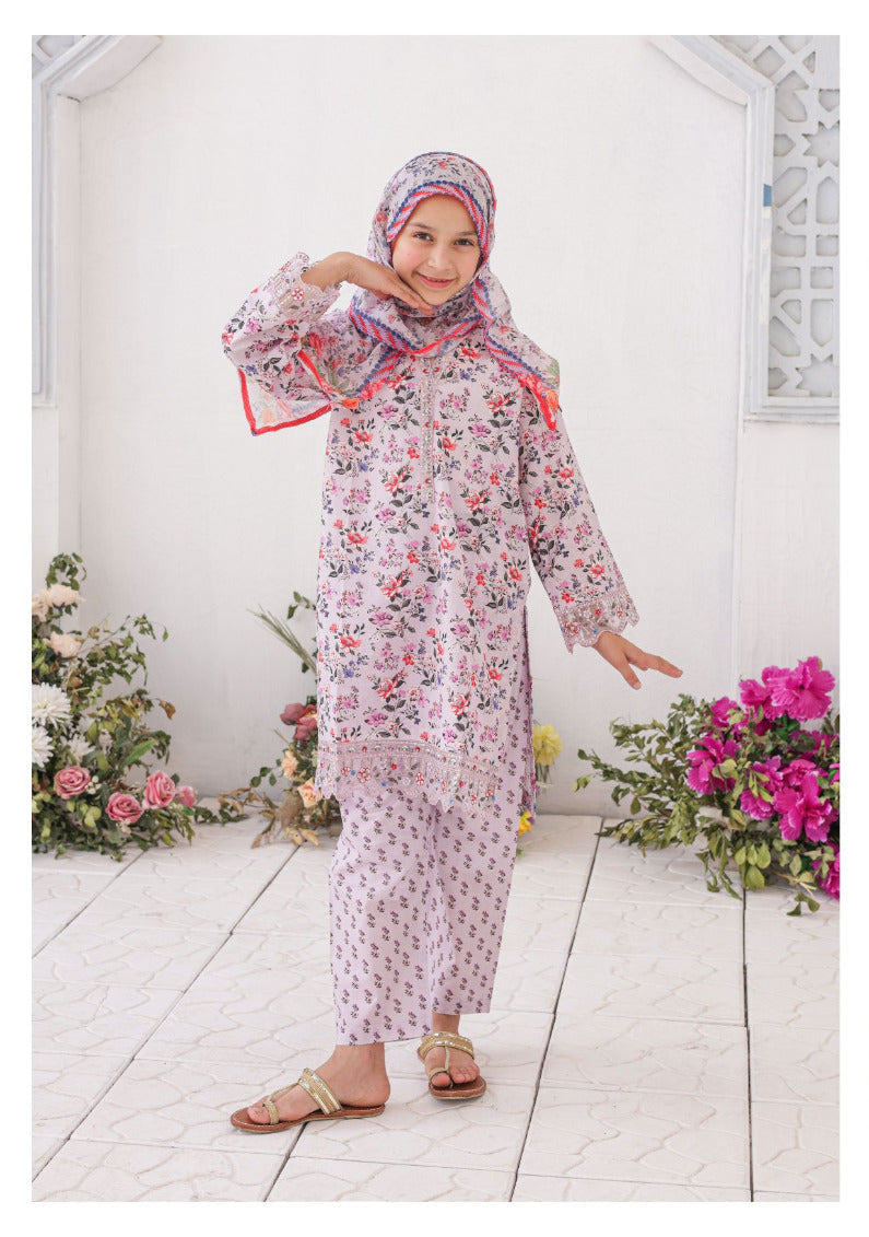 Guriya Suntex Kidz | Stitch 3 Pc Embroidered Lawn – Eid Signature Collection