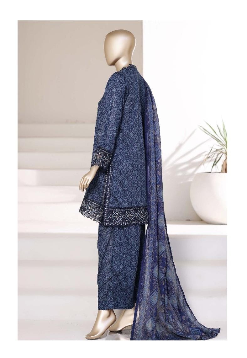 Malika by Sada Bahar | Stitch 3 Pc Embroidered Lawn with Shalwar Collection