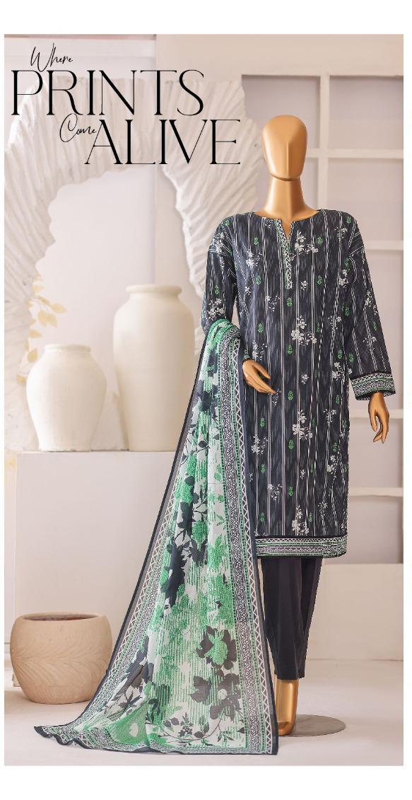 HZ by Platinum | Unstitch 3 Pc Digital Printed Lawn