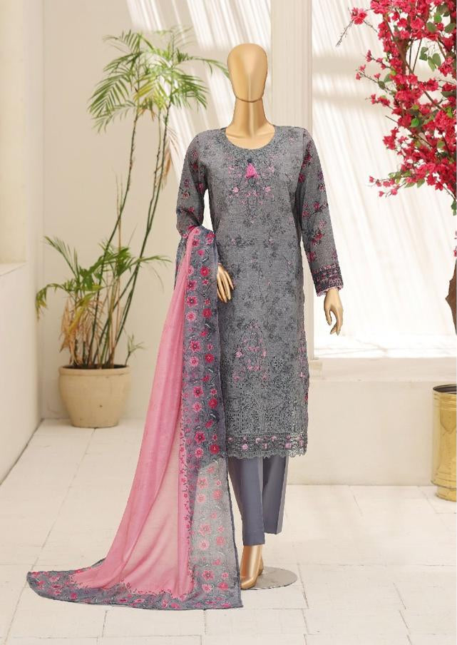 Mehak by HZ | 3 Pc Embroidered Slub Lawn Collection