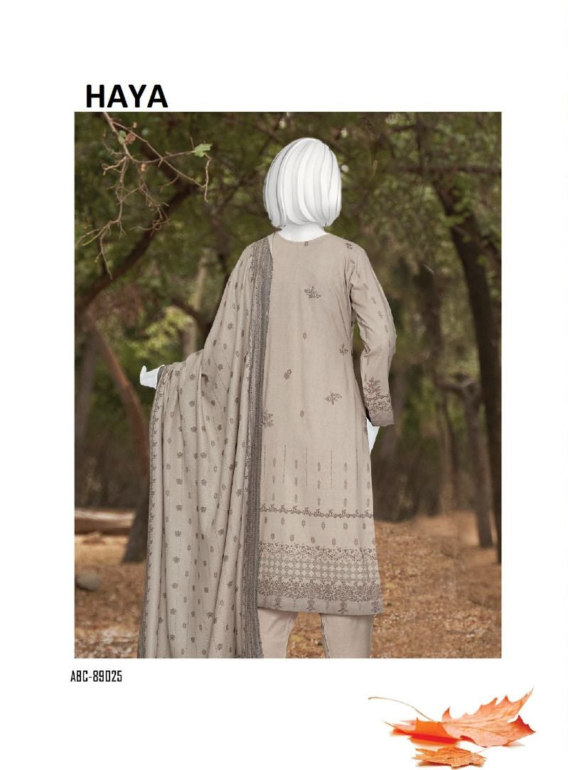 Haya | Embroidered Winter Collection by ABC 3-piece unstitched suit
