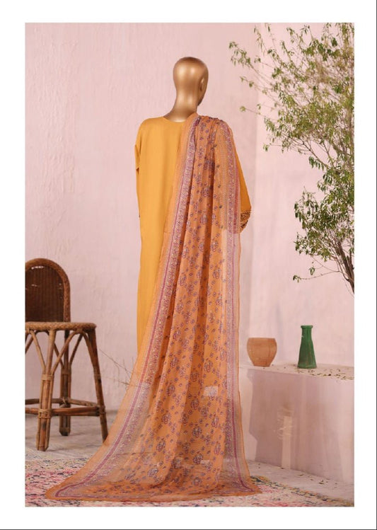 Bin Saeed | Luxury Embroidered Plain Cotton Stitched Collection - BarerahFabrics