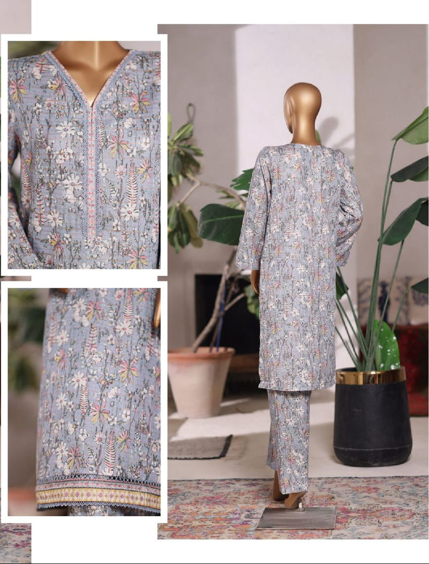 Bin Saeed | Printed Khaddar Co-Ords Stitched Collection – 2PCS