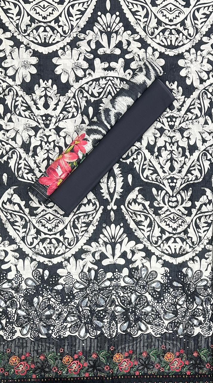 Bin Saeed | Unstitched 3-Piece Embroidered Cotton