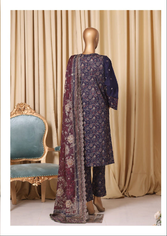 Bin Saeed | Stitched 3pc Luxury Embroidered Cotton Collection