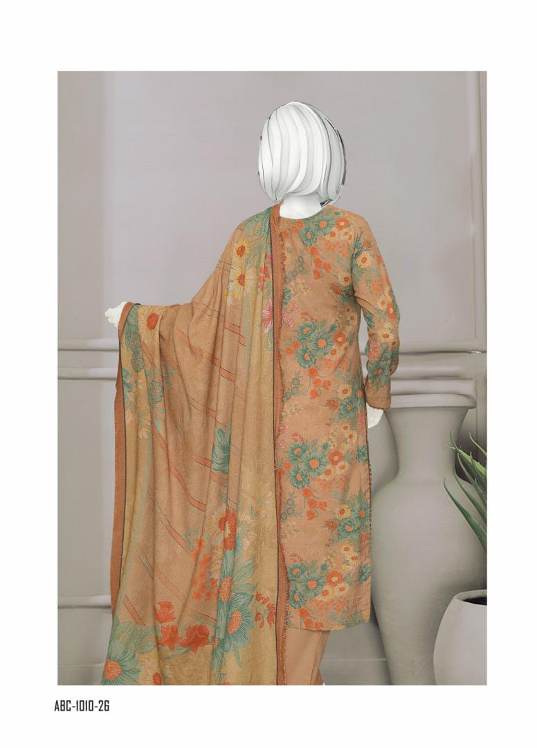 Bismil by ABC | Unstitched 3 Pc Embroidered Slub Collection