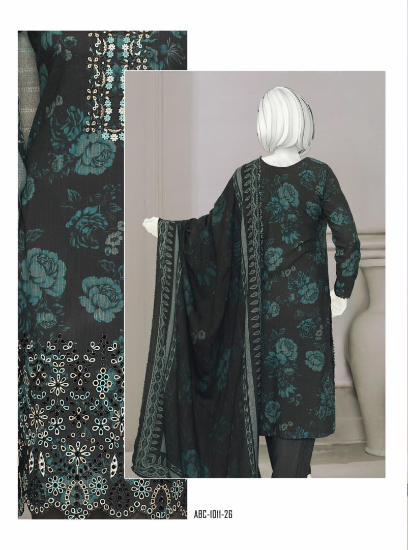 Bismil by ABC | Unstitched 3 Pc Embroidered Slub Collection