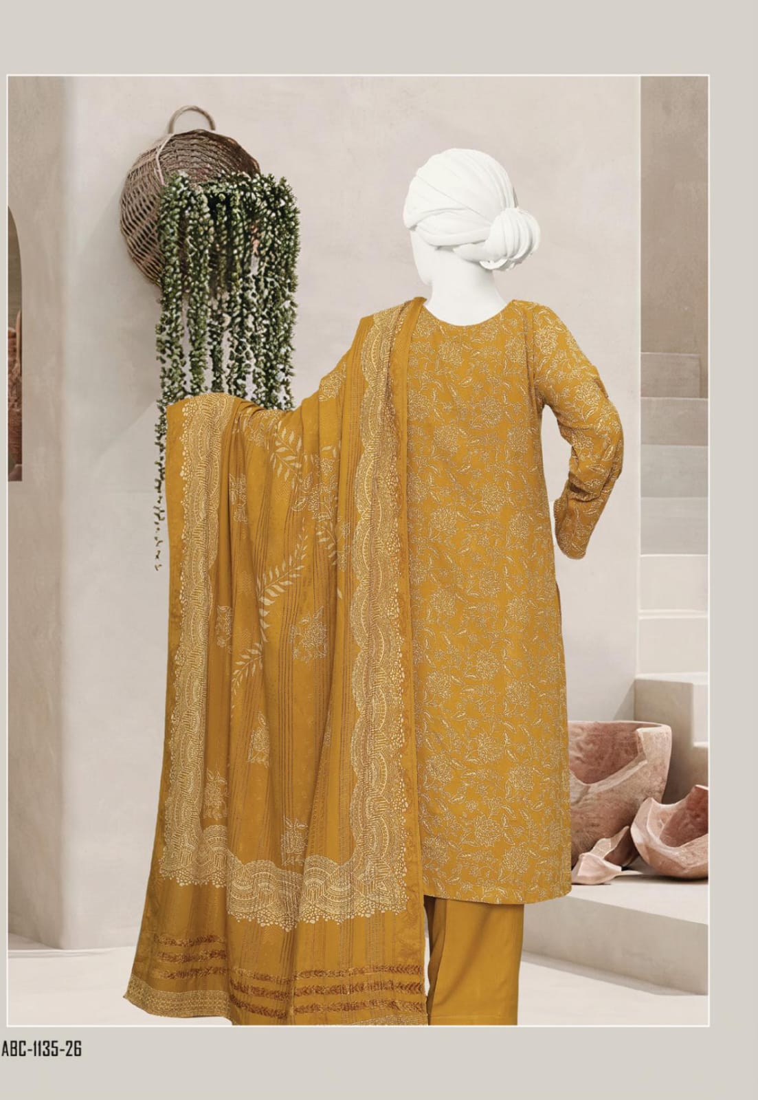 Mahnoor by ABC Fabric | Unstitch 3 Pc Winter Collection Vol 07