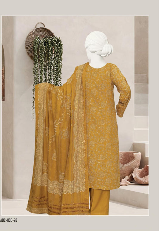 Mahnoor by ABC Fabric | Unstitch 3 Pc Winter Collection Vol 07