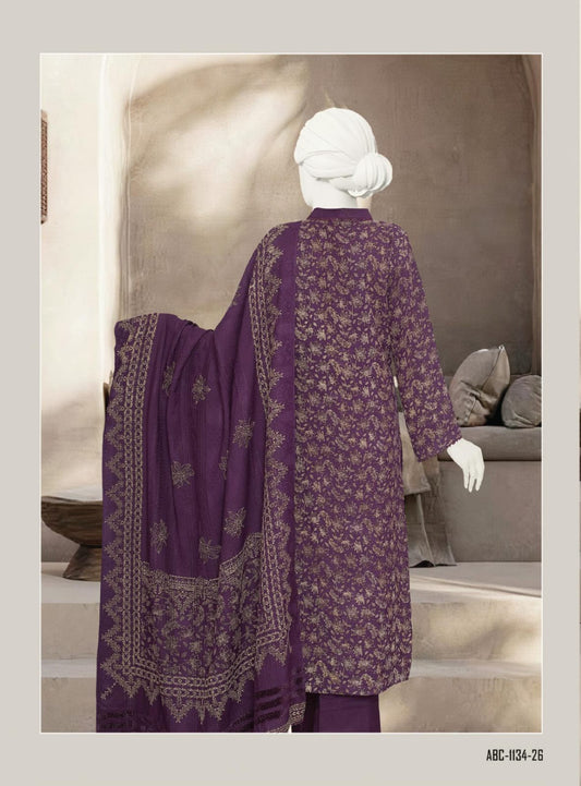 Mahnoor by ABC Fabric | Unstitch 3 Pc Winter Collection Vol 07