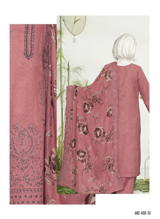 Zahay Naseeb by ABC Fabric | Unstitch 3 Pc Embroidered Winter Zarri Collection