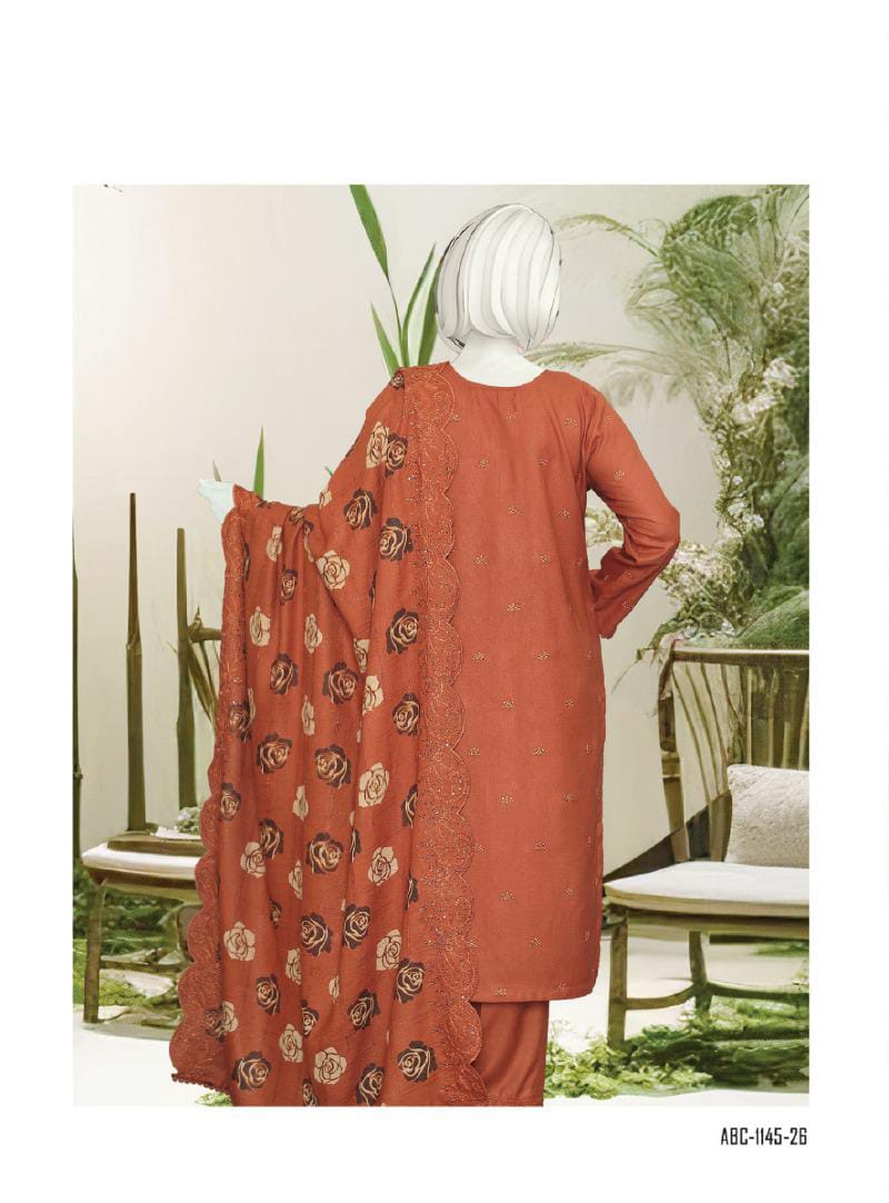 Zahay Naseeb by ABC Fabric | Unstitch 3 Pc Embroidered Winter Zarri Collection