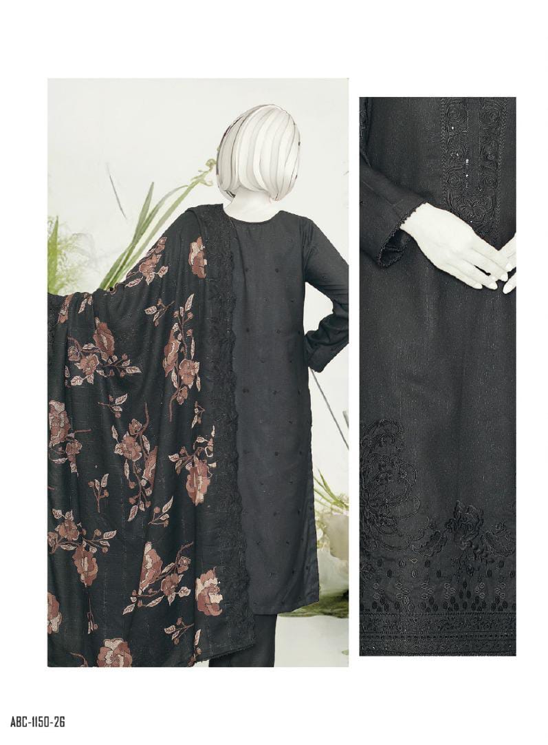 Zahay Naseeb by ABC Fabric | Unstitch 3 Pc Embroidered Winter Zarri Collection