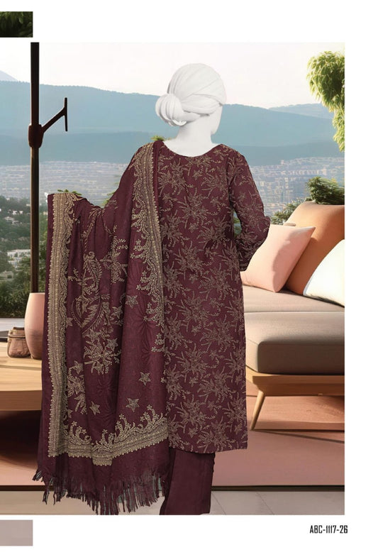 Kashmira by ABC Fabric | Unstitch 3 Pc Printed Winter Zarri Collection