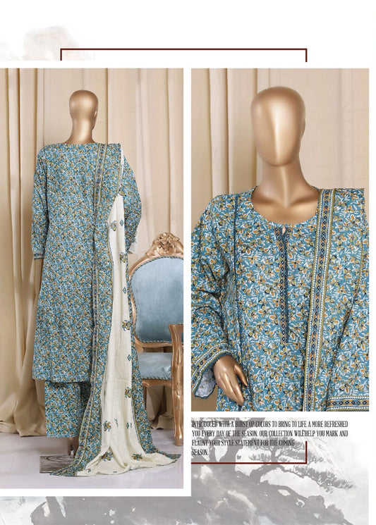 Bin Saeed | Stitched 3PC Printed Khaddar Frock Collection