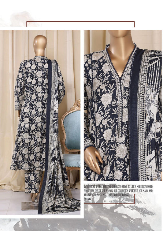 Bin Saeed | Stitched 3PC Printed Khaddar Frock Collection