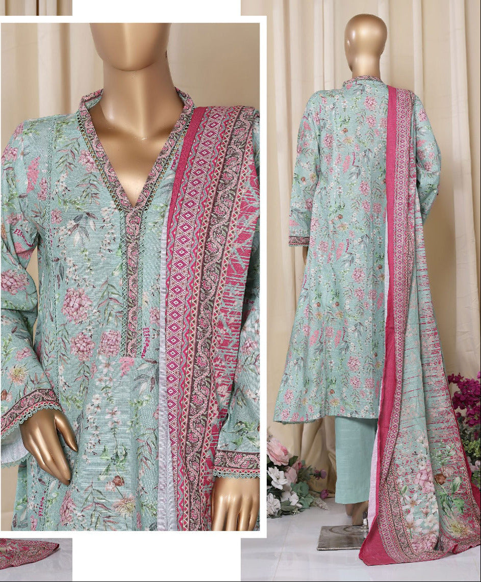 Bin Saeed | Stitched 3PC Printed Khaddar Frock Collection
