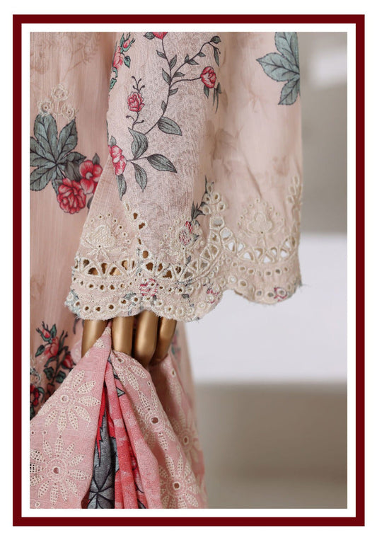 Sada Bahar | Stitch 3 Pc Laser Fusion Chikankari Khaddar Collection