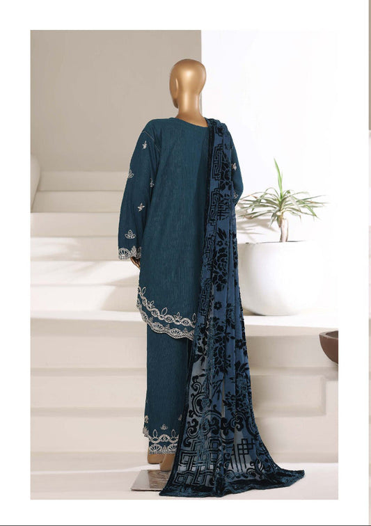 SADABAHAR | Stitched 3PC Luxury Khaddar Karandi with Palachi Shawl