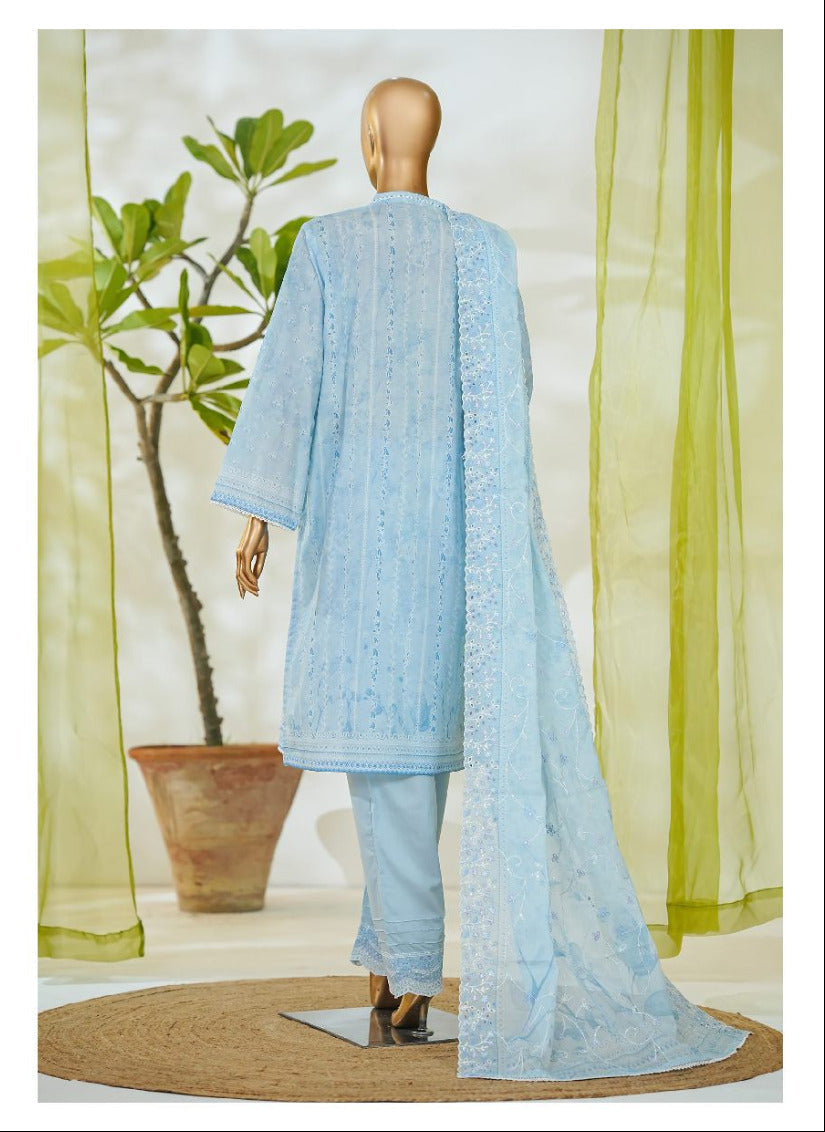 Bin Saeed | Stitch 3 PC White & White Embroidered Lawn Collection