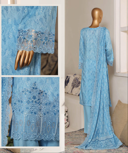 Riwayat | Stitch 3 Pc Premium Embroidered Lawn Collection