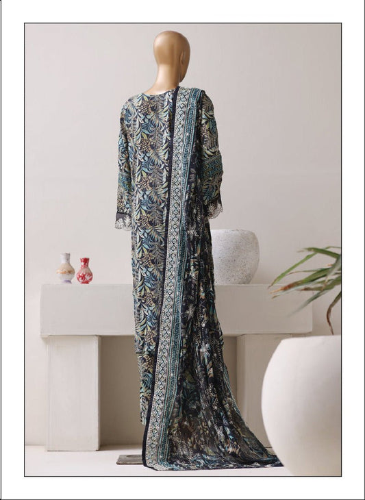 Bin Saeed | Stitch 3 PC Embroidered Lawn with Embroidered Dupatta Collection - BarerahFabrics